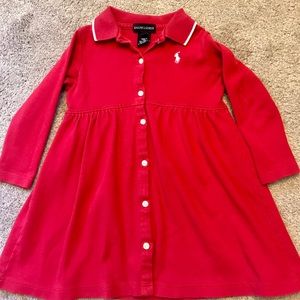 Ralph Lauren collar red button dress 3T